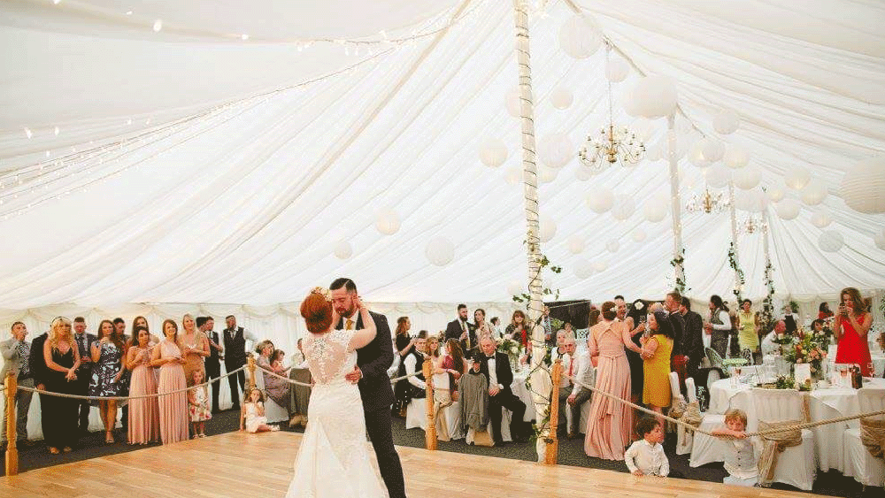 White and lace lanterns at Enterkine House, Scotland