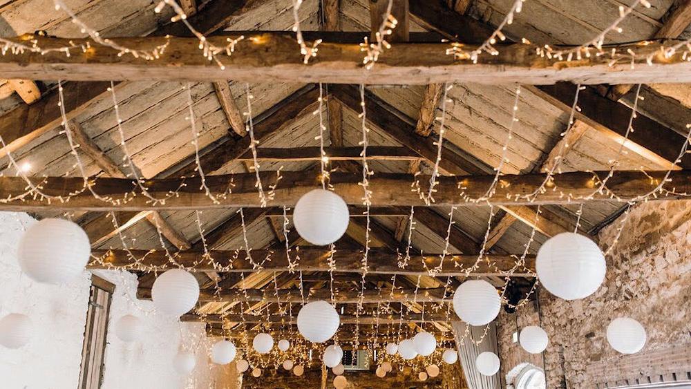 Cream Wedding Lanterns at Askham Hall