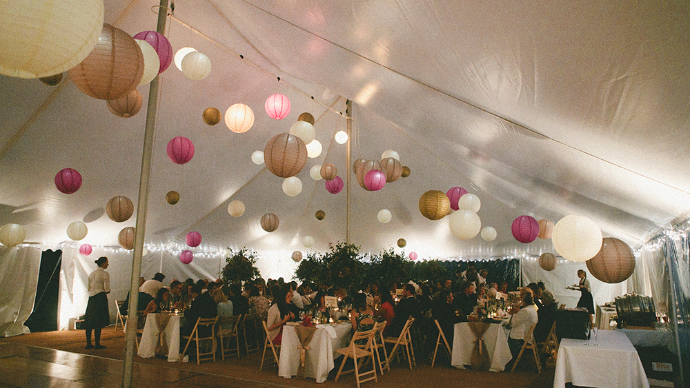 Rustic Paper Lanterns add Whimsical Details to a Country Wedding