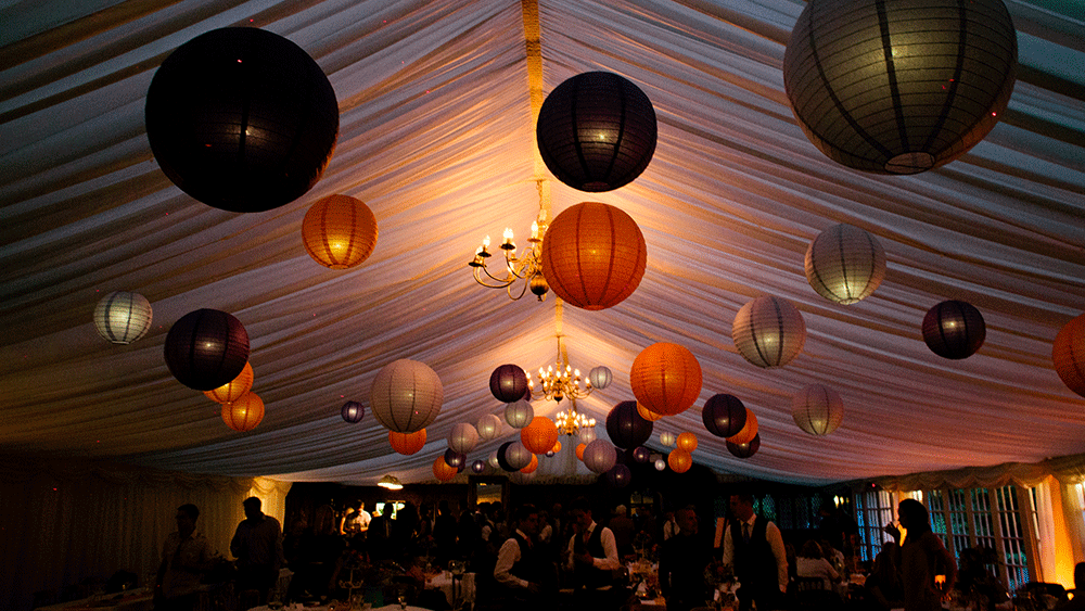 Regal Paper Lanterns at Broyle Place Farm