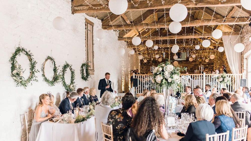 Cream Wedding Lanterns at Askham Hall