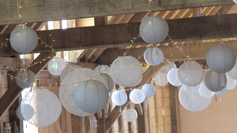 Inject a personal touch with tassels hanging from your paper lanterns