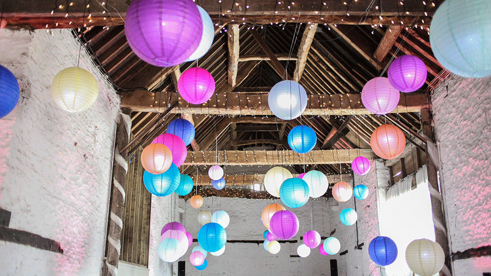 Baby Blue Round Paper Lanterns