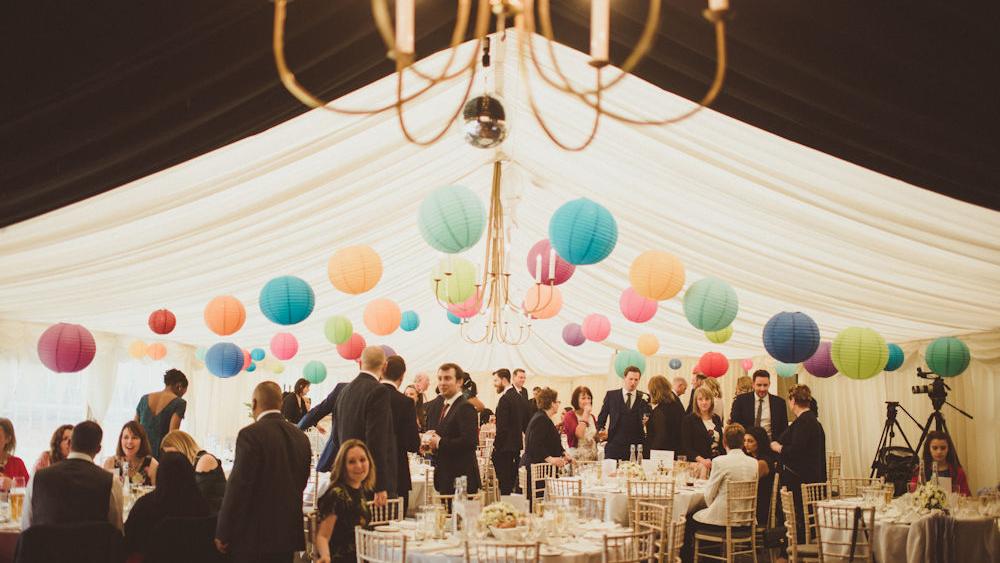 Colourful Marquee Wedding Lanterns