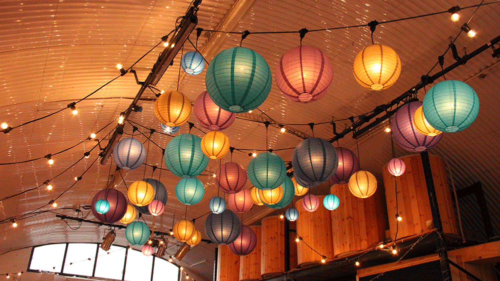 Peacock Paper Lanterns at London Fields Brewery