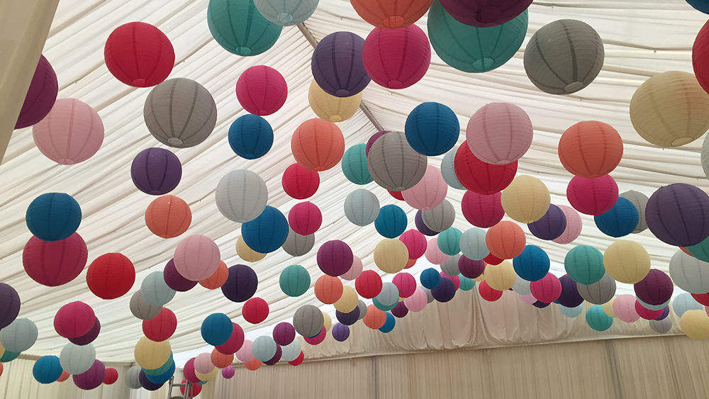 Amazing Canopy of Coloured Hanging Lanterns