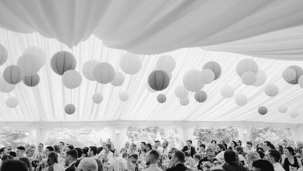 Teal and Pink Wedding Marquee Lanterns