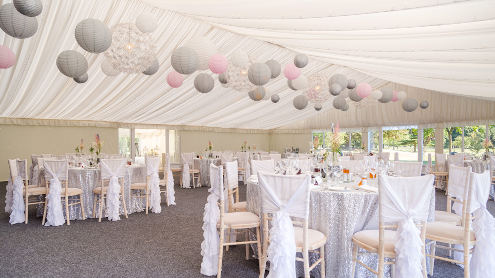 Pretty Pink and Sophisticated Grey Wedding Lanterns