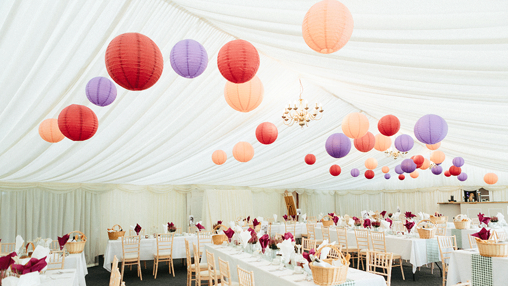 Warm & Rich Coloured Marquee Lanterns