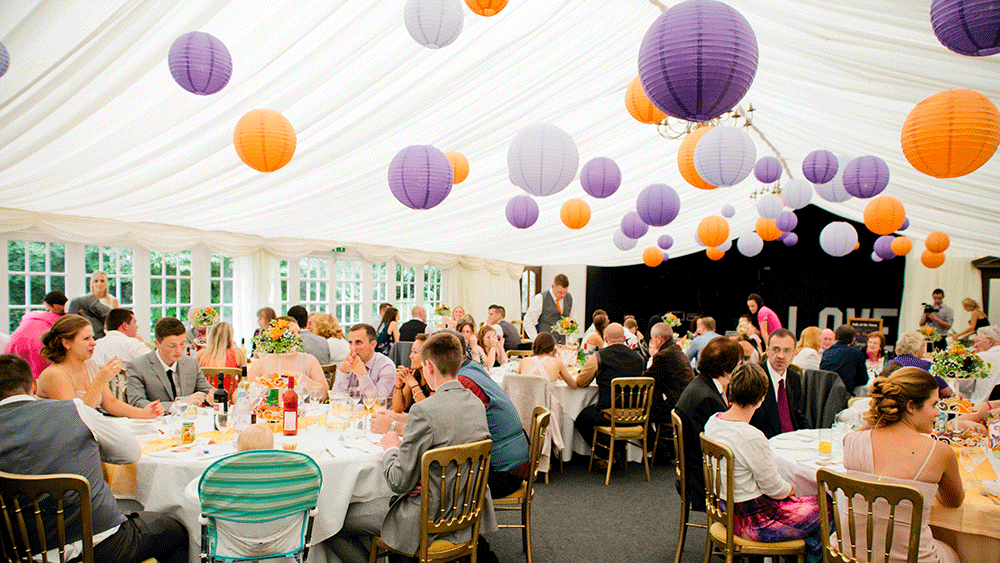 Regal Paper Lanterns at Broyle Place Farm