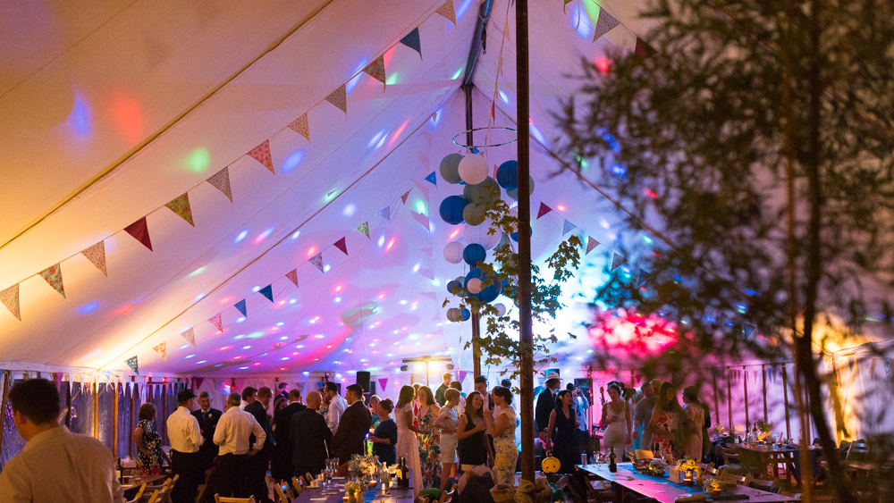 Cluster of Green and Blue Wedding Lanterns