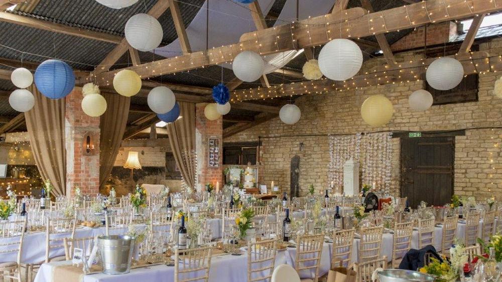 Navy Lanterns in a Rustic Barn