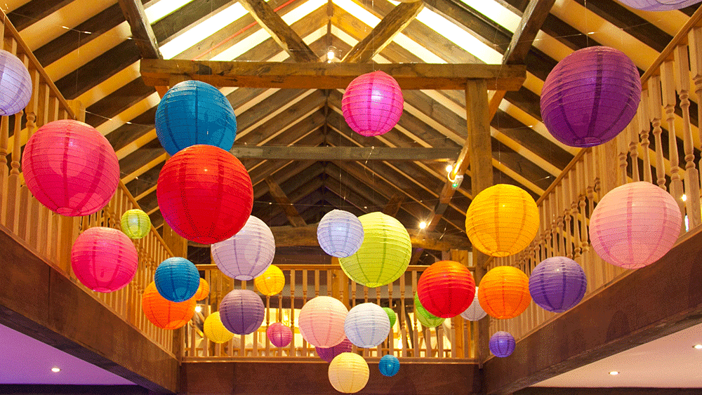 Brightly Coloured Paper Lanterns for a Party Atmosphere