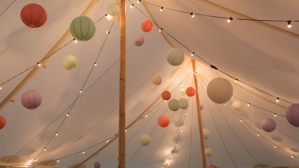 Stevie and Matt's Countryside Wedding Lanterns