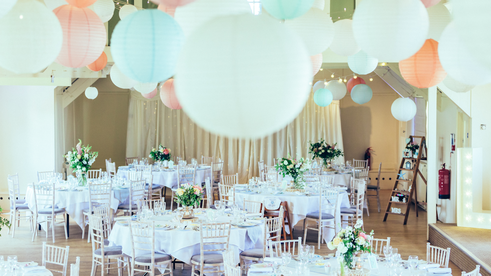 Pastel lanterns at Thorpeness Country Club