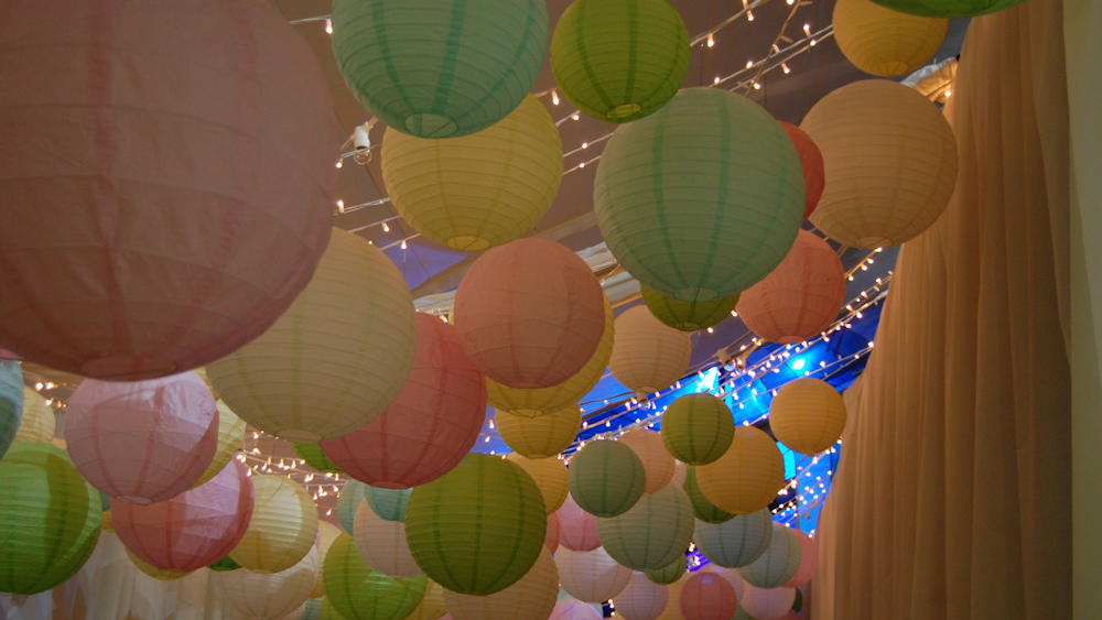 Pastel Wedding Lanterns decorate Battersea Power Station