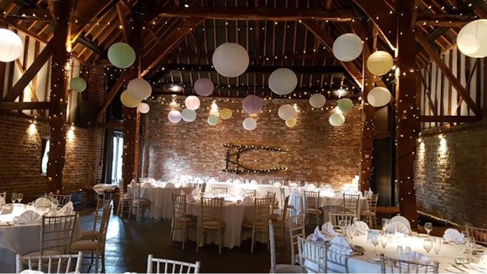 Pastel Paper Lanterns at Cooling Castle Barn