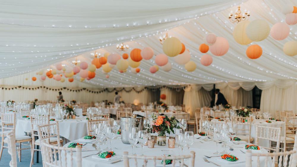 Pastel Hanging Lanterns at De Vere Selsdon Estate