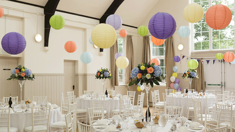 Pastel Paper Lanterns Add to a Mad Hatters Wedding