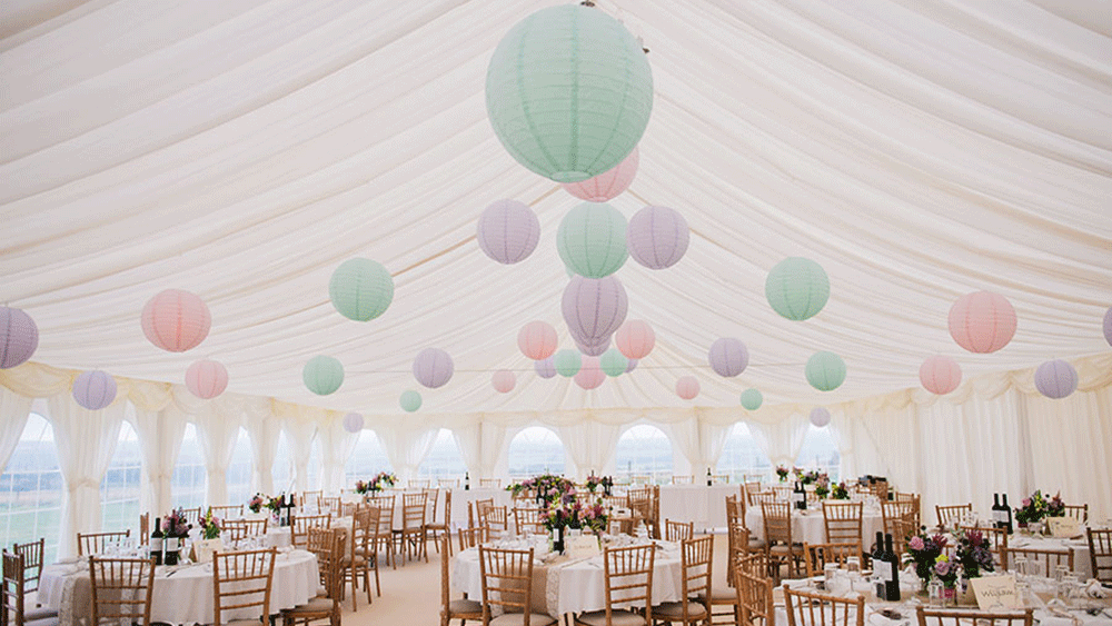 Sarah and Andrews Pastel Wedding Lanterns