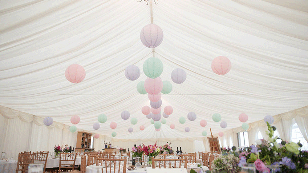 Sarah and Andrews Pastel Wedding Lanterns