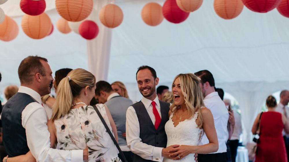 Coral and Peach Lanterns at Shilstone House