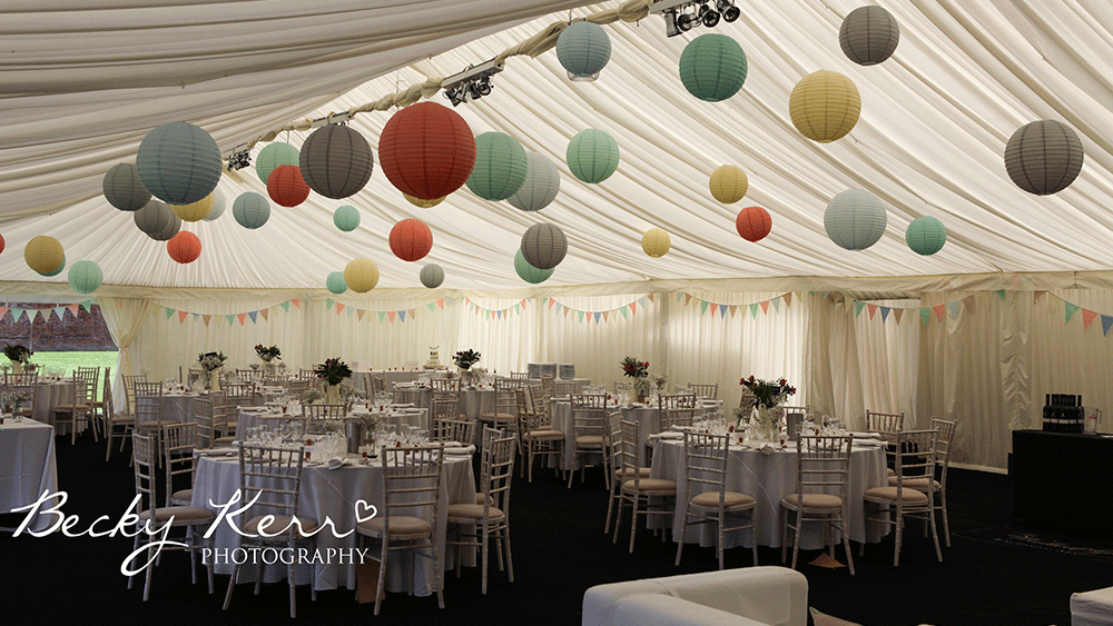 Pastel Paper Lanterns with a Touch of Dove Grey