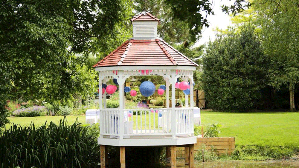 Coloured Lanterns Brighten Lakeside Wedding