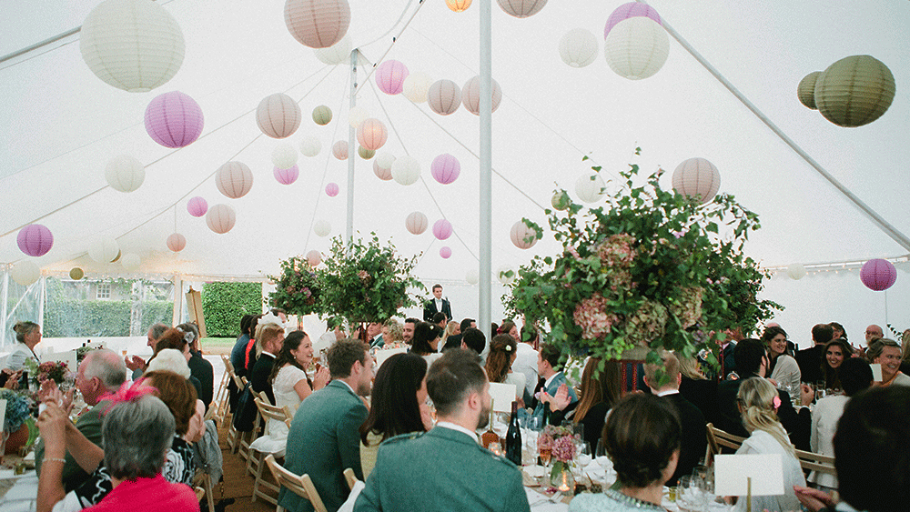 Rustic Paper Lanterns add Whimsical Details to a Country Wedding