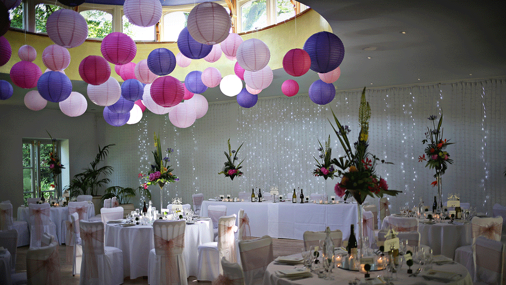 Girly Pink and Purple Wedding Lanterns