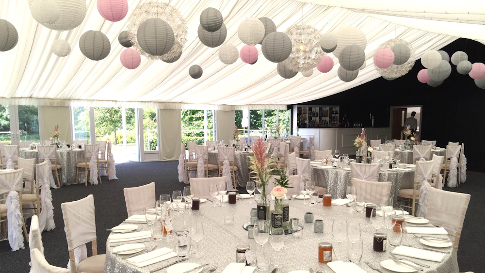 Pretty Pink and Sophisticated Grey Wedding Lanterns