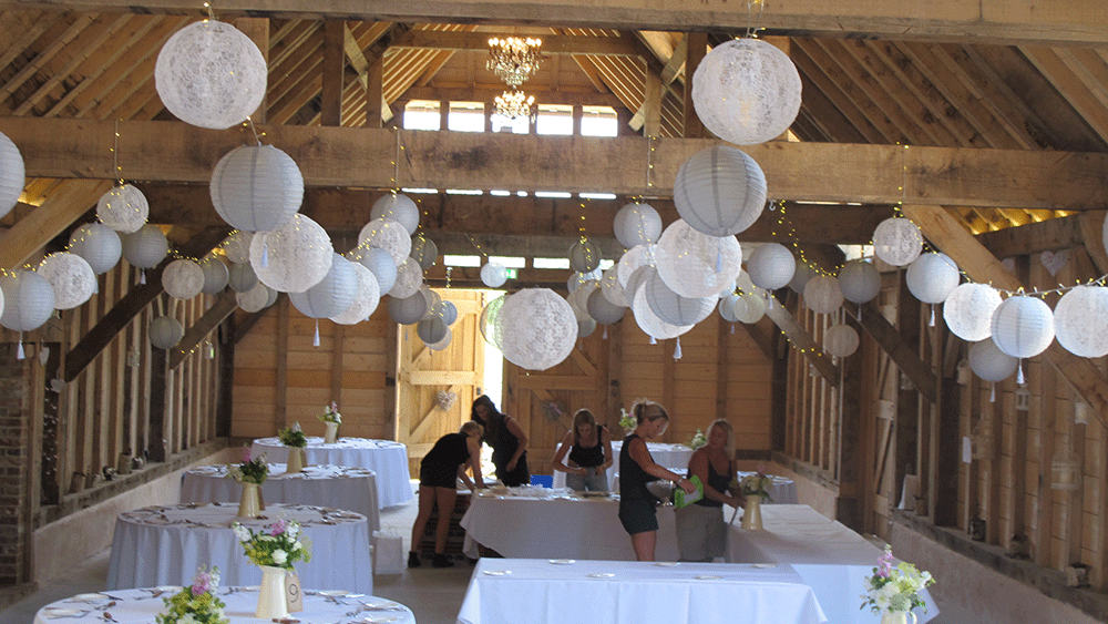 Inject a personal touch with tassels hanging from your paper lanterns