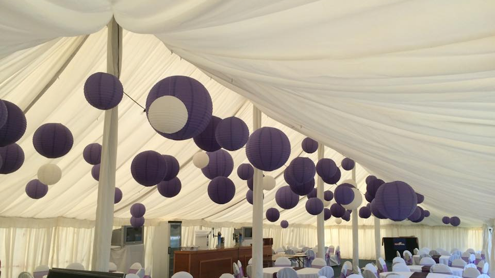 Great Yarmouth Racecourse Decorated with Purple Lanterns