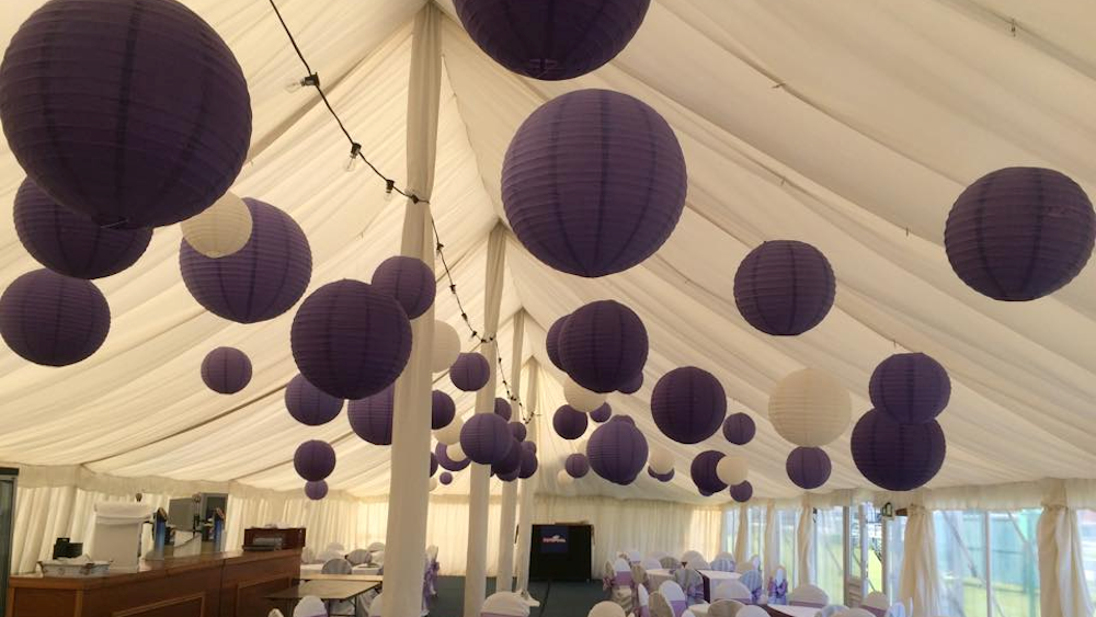 Great Yarmouth Racecourse Decorated with Purple Lanterns