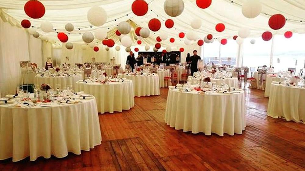 Traditional Christmassy Red and Silver Lanterns