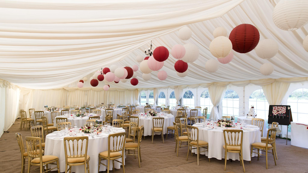 Rich Red and Soft Pink Hanging Lanterns