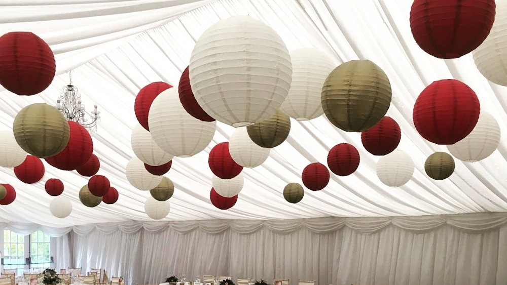 Rich coloured lanterns at the Woodlands Hotel