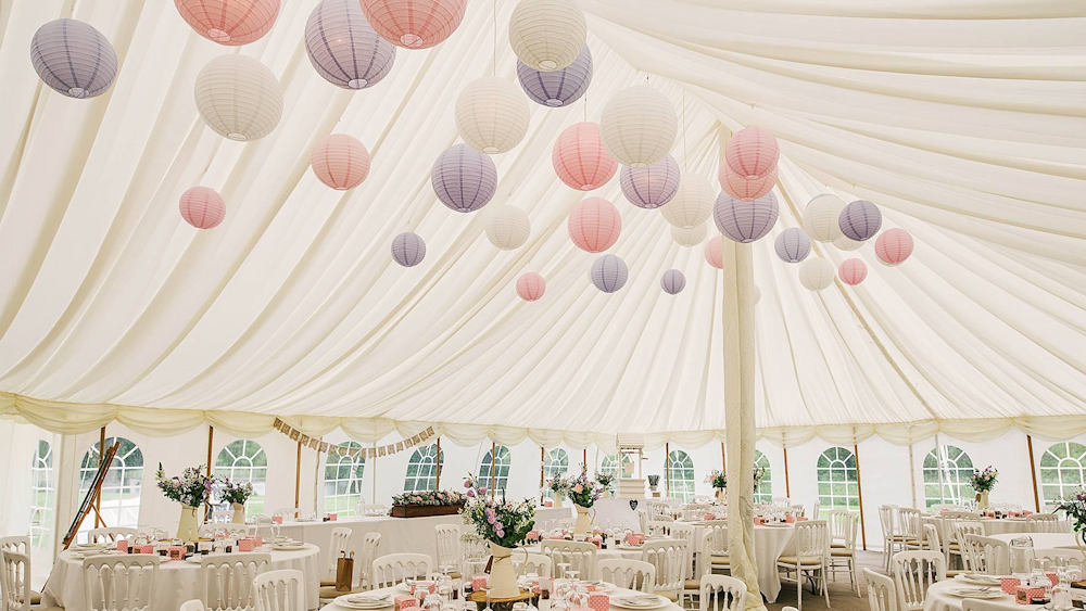 Stunning Suffolk Wedding decorated with Rustic Paper Lanterns
