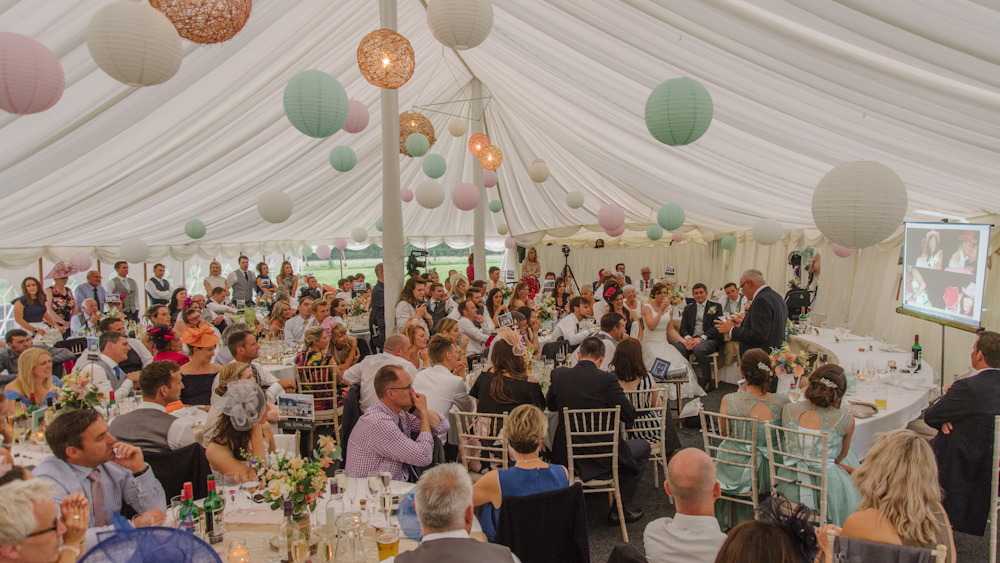 Ruth and Tom's traditional marquee lanterns