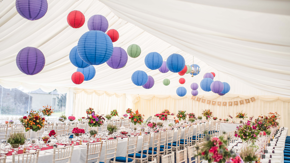 Autumnal Wedding Lanterns at The Roxburghe Hotel