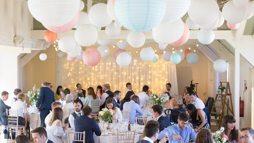 Pastel lanterns at Thorpeness Country Club