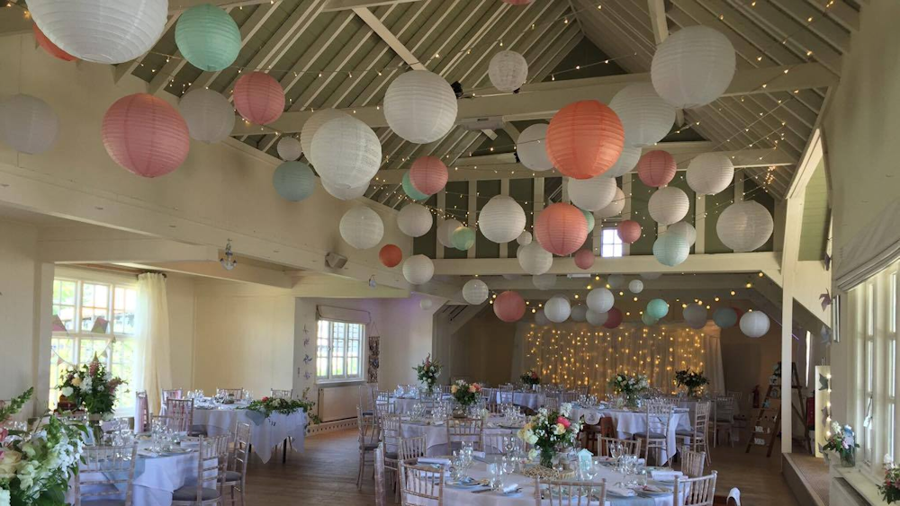 Pastel lanterns at Thorpeness Country Club