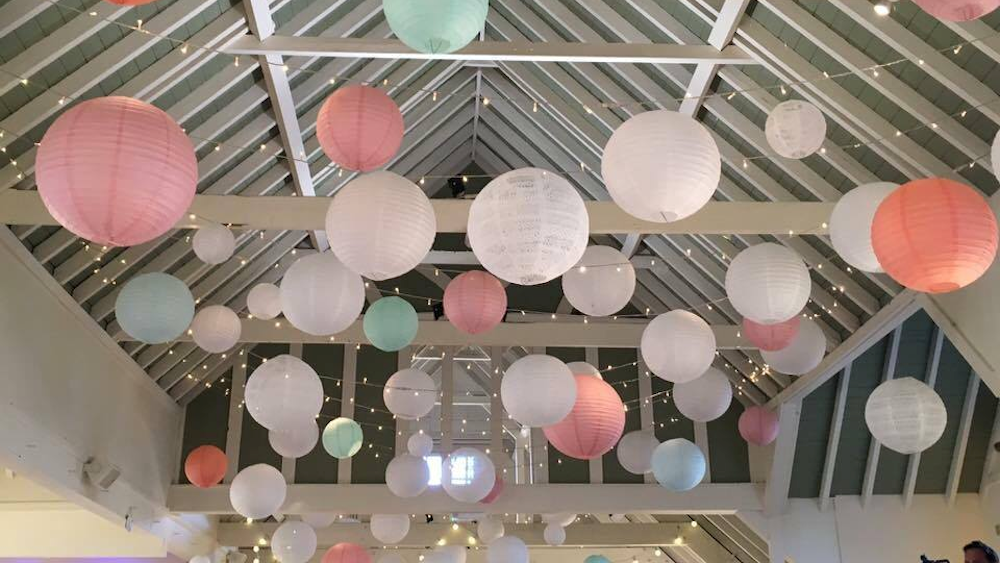 Pastel lanterns at Thorpeness Country Club