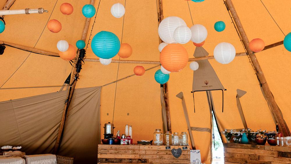 Copper and Teal Wedding Lanterns