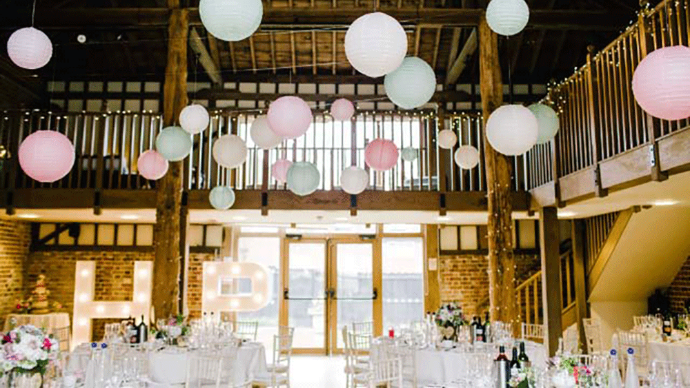 Classical pastel paper lanterns are perfect for timeless elegance