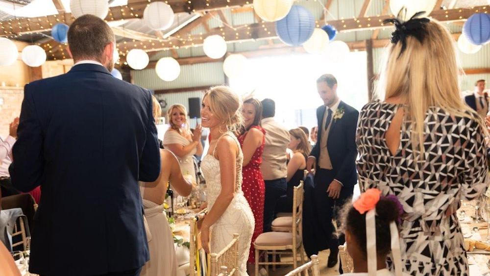 Navy Lanterns in a Rustic Barn