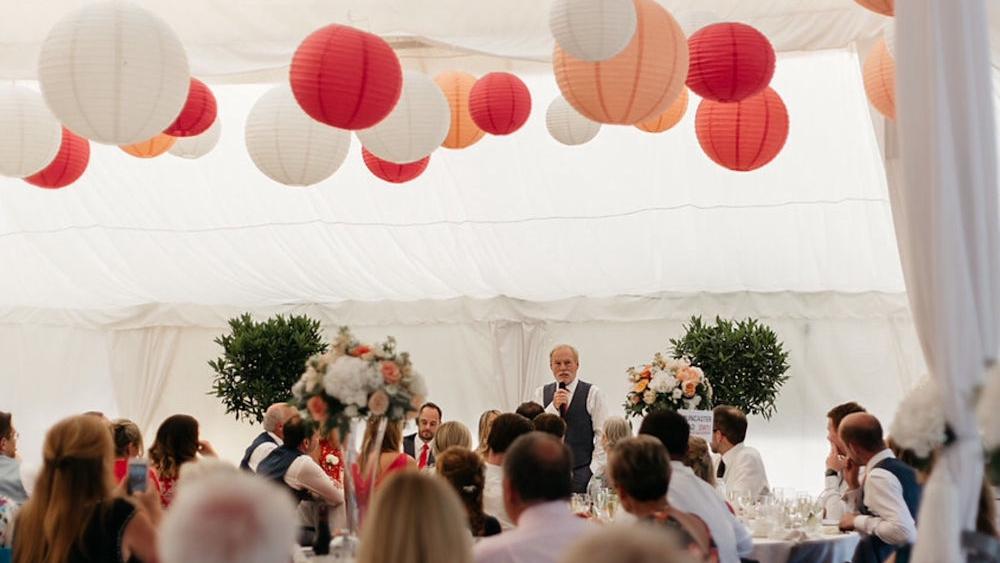 Coral and Peach Lanterns at Shilstone House