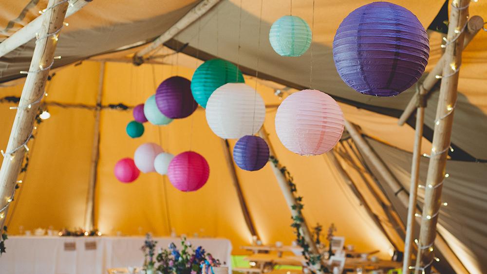 Bright Tipi Wedding Lanterns