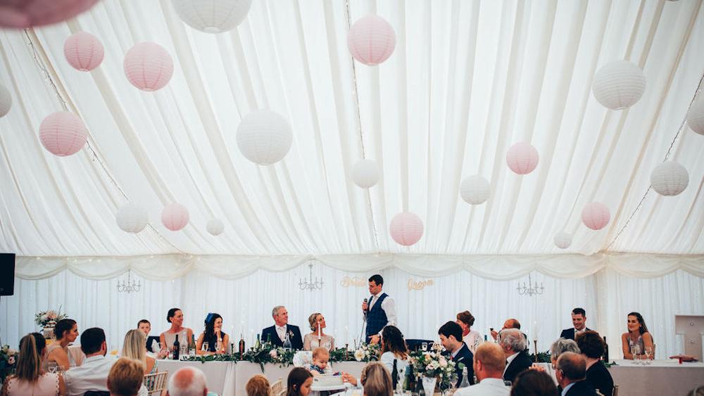 Pink, white and romantic lace lanterns