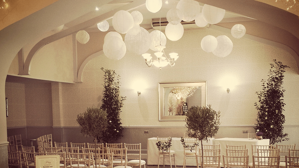 Ceremonial White and Lace Lanterns at The Oaklands Hall Hotel